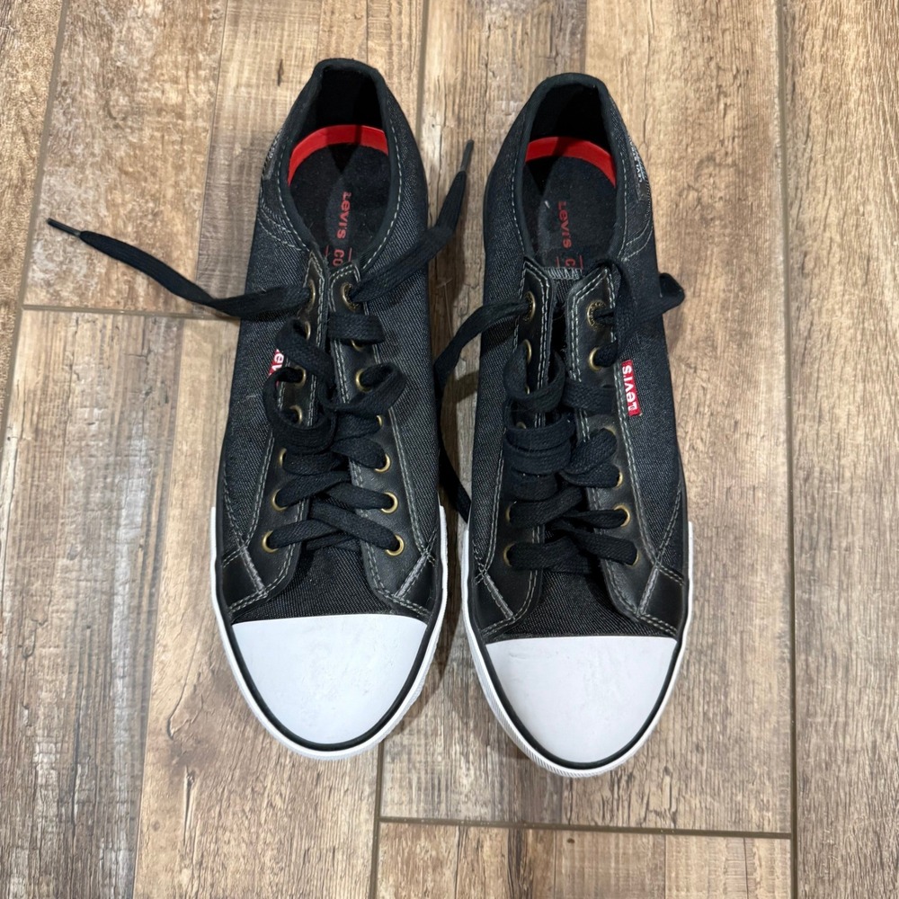 Levis  Black Denim Low Top Sneakers Womens 10 Mens 8.5